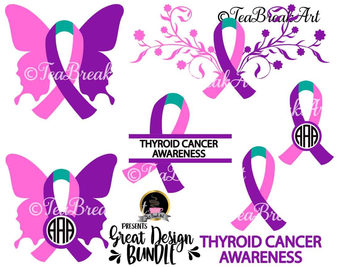 Download Thyroid Cancer Ribbon Awareness Cutting Files Svg Png Clipart Etsy