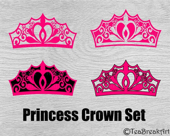Download Princess Crown Monogram Cutting Files Svg Png Eps Dxf Clipart Etsy