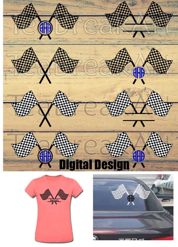 Download Race Flag Monogram Digital Cutting Files SVG PNG EPS dxf ...