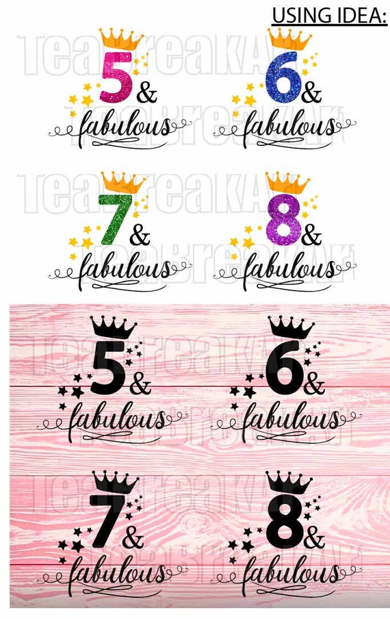 Five And Fabulous Cutting Files Svg Png Dxf Jpg Instant Etsy