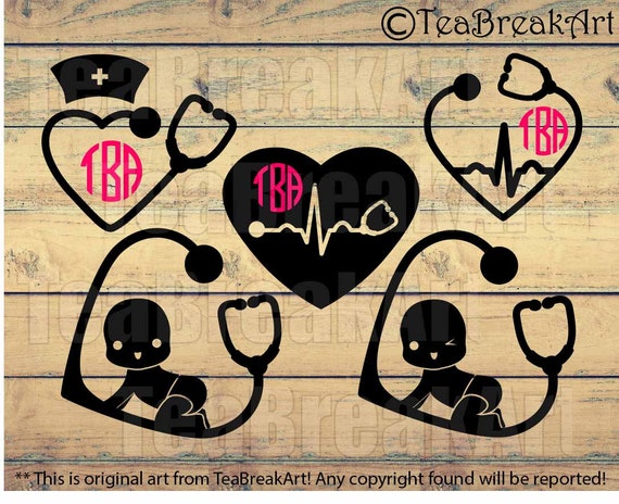 Baby On Heart Stethoscope Pediatric Nurse Png Svg Dxf Jpg Eps Etsy