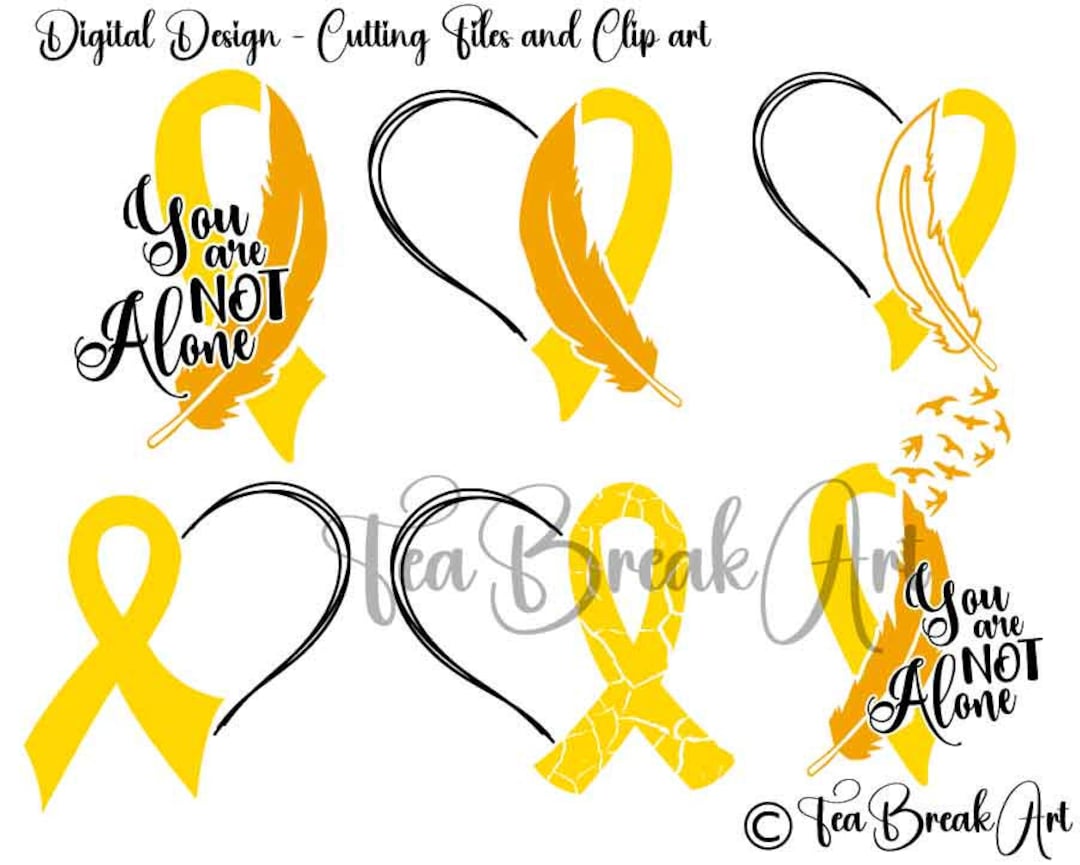 Childhood Cancer Awareness Ribbon Cutting Files SVG PNG Jpg - Etsy