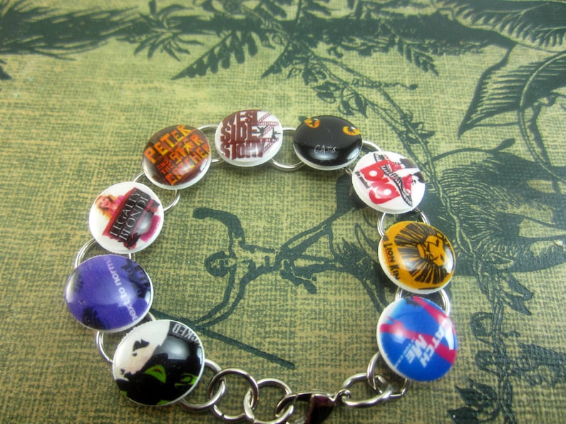 Broadway Charm Bracelet, Broadway Jewelry, Broadway Musicals, Off Broadway, Broadway Gift, Broadway Theme afbeelding 2