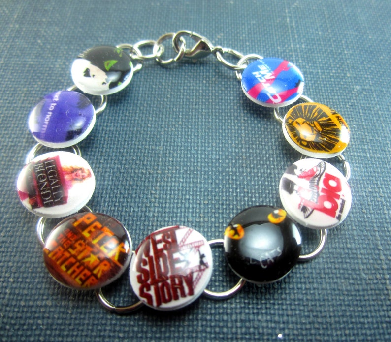 Broadway Charm Bracelet, Broadway Jewelry, Broadway Musicals, Off Broadway, Broadway Gift, Broadway Theme afbeelding 3