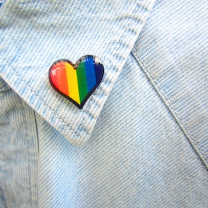 Gay Pride Lapel Pin, Gay Pride Accessories, Rainbow Heart Pin, Rainbow Pride, LGBT Pin, LGBT Flag, LGBT Gift, Rainbow Brooch