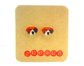 Beagle Stud Earrings, Beagle Jewelry, Dog Jewelry, Dog Earrings, Post Earrings, Beagle Gift, Dog Gift, Dog Breed, Dog Lover