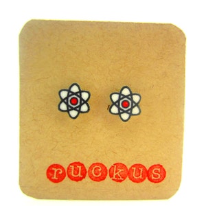 Atom Stud Earrings, Atom Jewelry, Science Earrings, Science Jewelry, Science Accessories, Geekery Jewelry, Geekery Earrings
