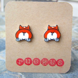 Corgi Butt Stud Earrings, Corgi Jewelry, Corgi Gift, Dog Lover Gift, Pet Lover Gift, Pet Earrings, Pet Jewelry, Post Earrings, Dog Earrings