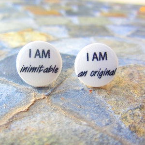I Am Inimitable I Am Original Earrings, Alexander Hamilton Earrings, Alexander Hamilton Musical, Alexander Hamilton Jewelry