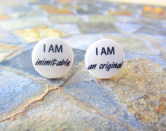 I Am Inimitable I Am Original Earrings, Alexander Hamilton Earrings, Alexander Hamilton Musical, Alexander Hamilton Jewelry