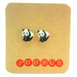 Panda Earrings, Panda Jewelry, Panda Gift, Panda Party, Panda Accessories, Stud Earrings, Post Earrings, Panda Bear, Zoo, Wild Animal