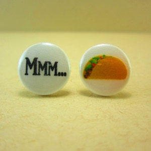 Taco Earrings, Taco Jewelry, Food Earrings, Food Jewelry, Clip On Earrings, I Love Tacos Jewelry, Foodie Jewelry