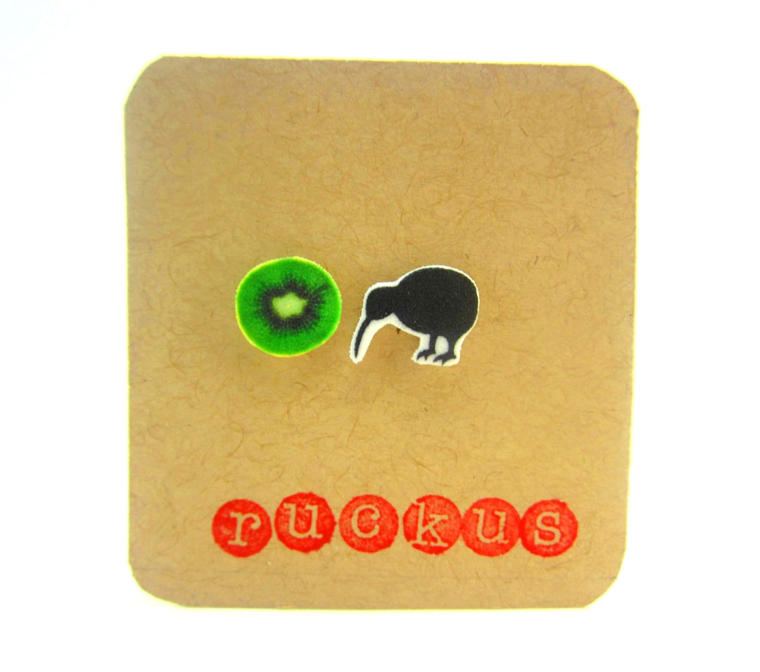 Kiwi Stud Earrings Kiwi Bird Earrings Kiwi Jewelry Bird Etsy