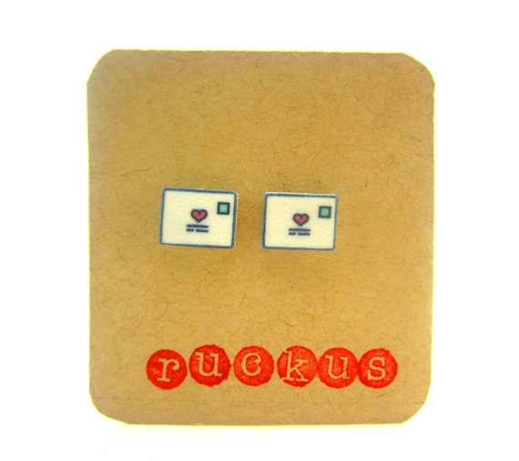 Love Letter Stud Earrings, Love Letter Jewelry, Mail Necklace, Love Gift, Envelope Earrings, Envelope Jewelry