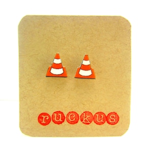 Construction Cone Stud Earrings, Construction Jewelry, Traffic Cone, Accessories, Construction Party