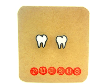 Tooth Stud Earrings, Tooth Jewelry, Teeth Earrings, Teeth Jewelry, Dental Earrings, Dental Jewelry, Dentist Earrings, Dentist Jewelry, Gift