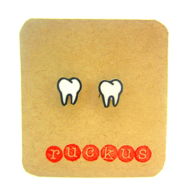 Tooth Stud Earrings, Tooth Jewelry, Teeth Earrings, Teeth Jewelry, Dental Earrings, Dental Jewelry, Dentist Earrings, Dentist Jewelry, Gift