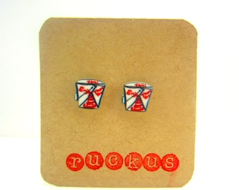 Chinese Take Out Stud Earrings, Chinese Food Jewelry, Food Earrings, Novelty Jewelry, Novelty Earrings, Kawaii, Miniature Food