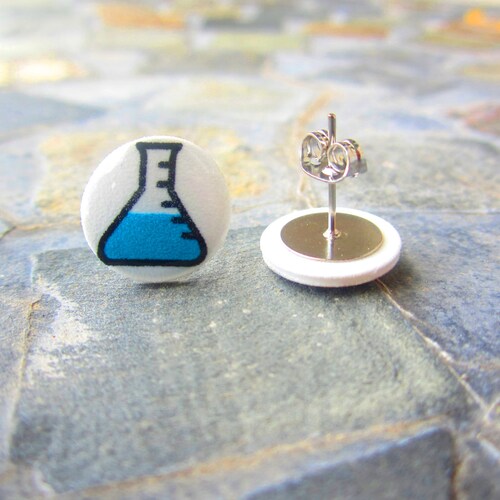 Science Earrings Chemistry Earrings Beaker Earrings Geek Etsy