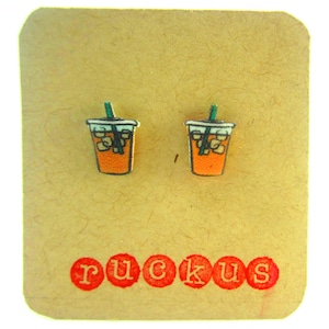 Iced Coffee Stud Earrings, Coffee Jewelry, Coffee Gift Idea, Coffee Accessories, Ice Coffee, Coffee Accesories, Gag Gift Idea, Best Gift