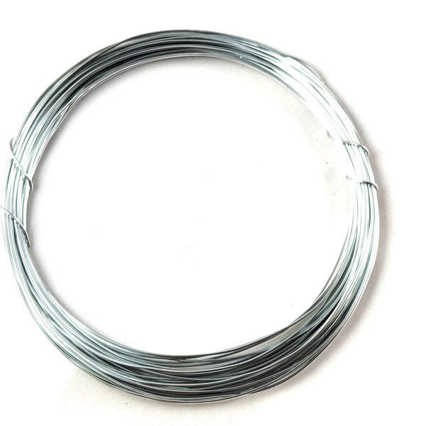 0.8mm/20 gauge Anodized Aluminium Craft Florist Wire Jewellery Making Silver 10m lengths