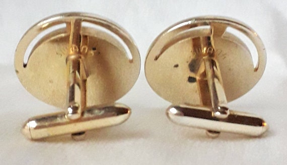 Swank 1960's Cufflinks Mother of Pearl and Gilt S… - image 6