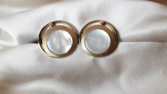 Swank 1960's Cufflinks Mother of Pearl and Gilt S… - image 8