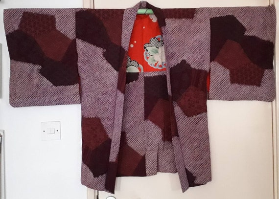 Vintage 1930's Jacquard Shibori Haori, Kimono