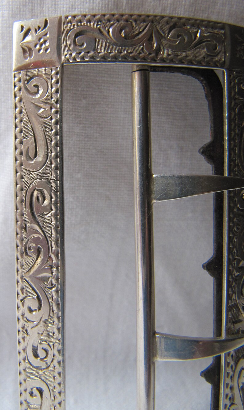 1899 Birmingham Hallmarks Antique Buckle-Victorian English Silver Adie /& Lovekin Ltd REDUCED!