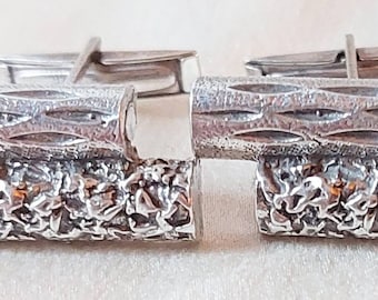 Fabulous 1960's Cufflinks-Mid Century Modern Sterling Silver Design.