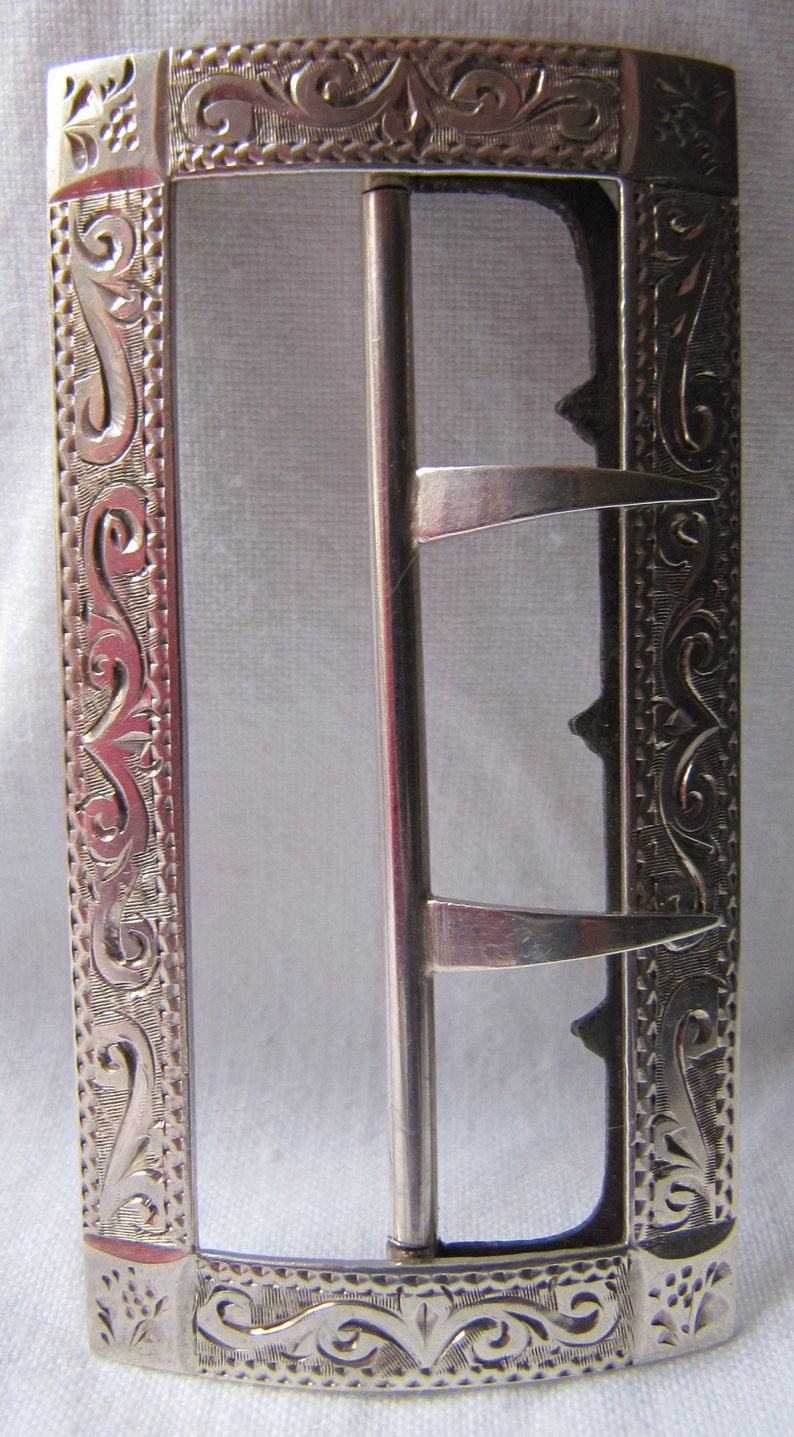 1899 Birmingham Hallmarks Antique Buckle-Victorian English Silver Adie /& Lovekin Ltd REDUCED!
