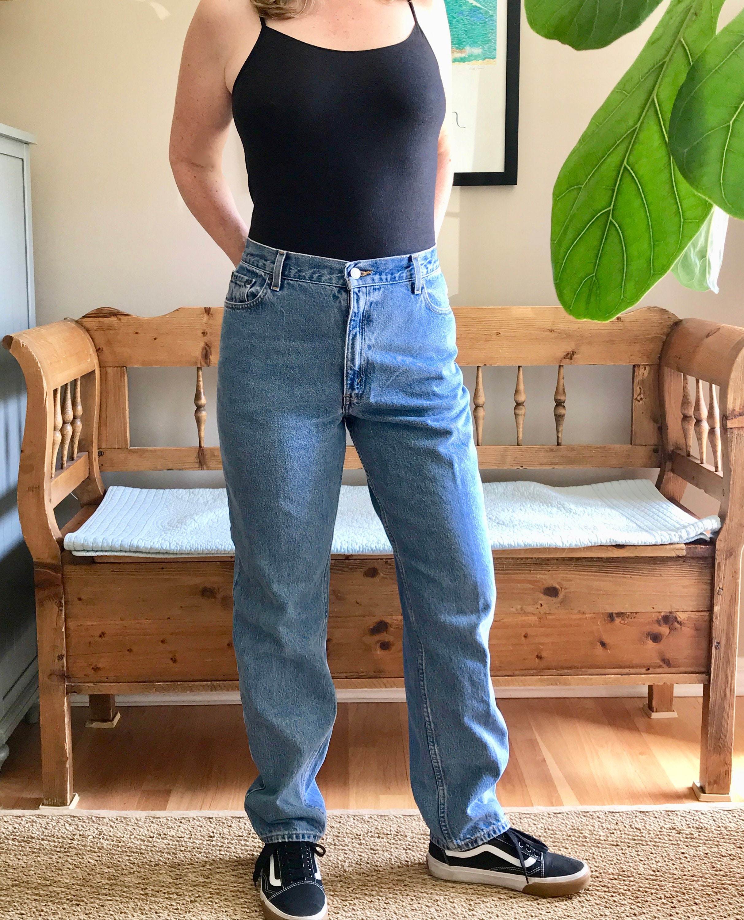 High Waisted Mom Jeans Levis Relaxed Fit Tapered Leg Medium - Etsy