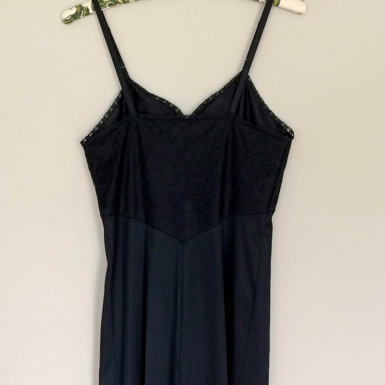 Black Lace Vanity Fair 60's Dress Slip Nylon Lingerie - Etsy