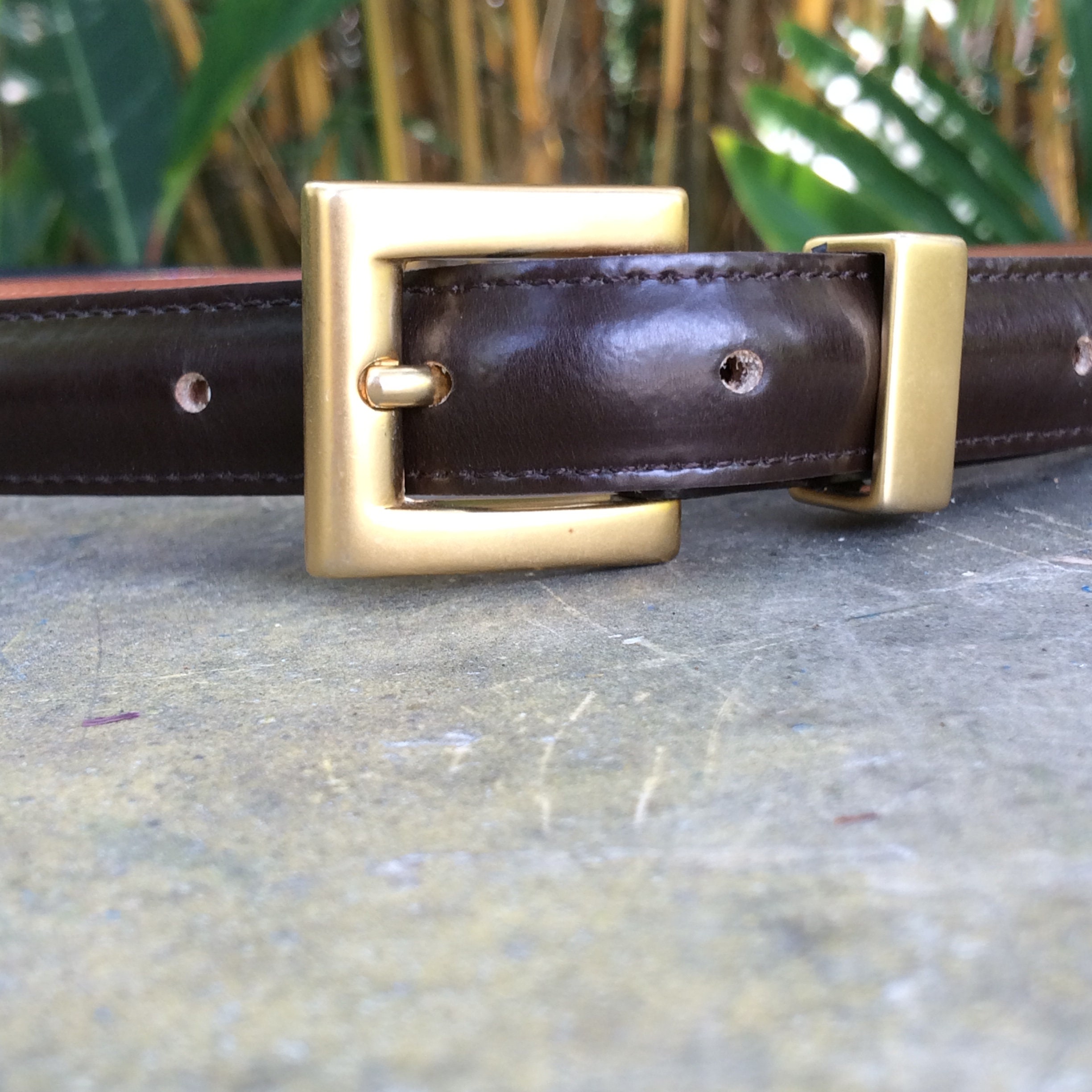 Laura Ashley Size Medium M Brown Tan Leather Woven Buckle Adjustable Belt Brown Braided Italian Full-grain Leather Belt | In stock  main image 4