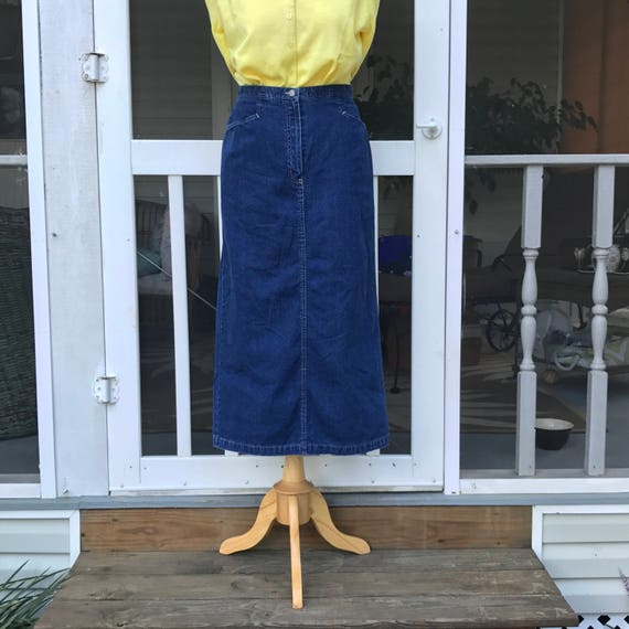 blue jean long skirt