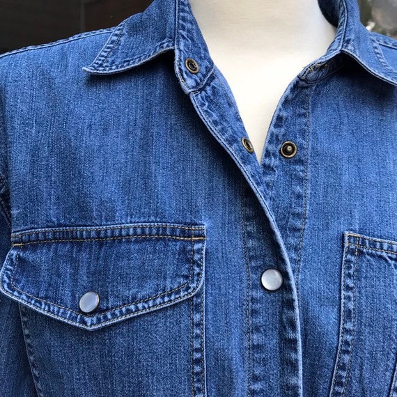 women's denim shirt with snaps
