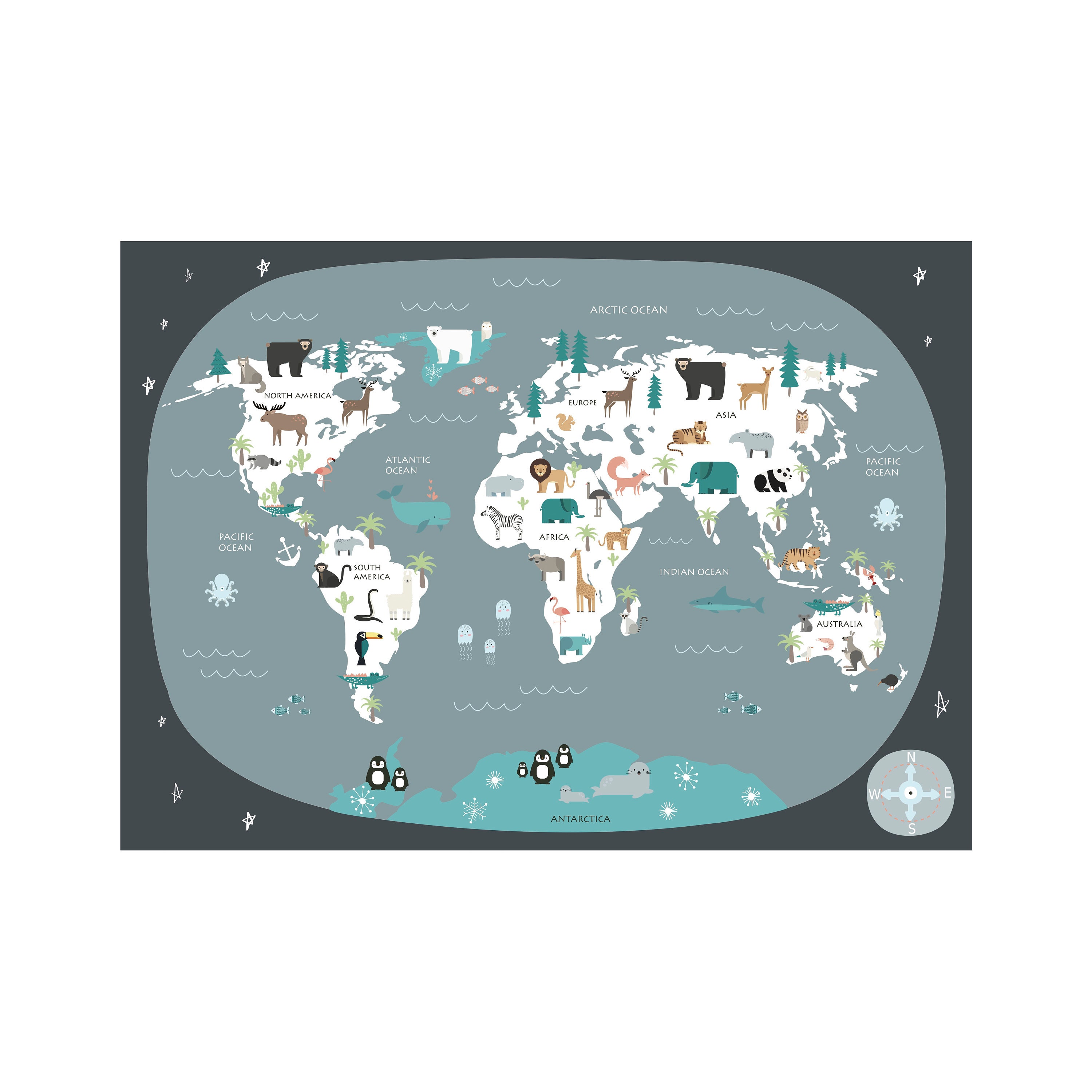 Kids World Map Several Colours - Etsy
