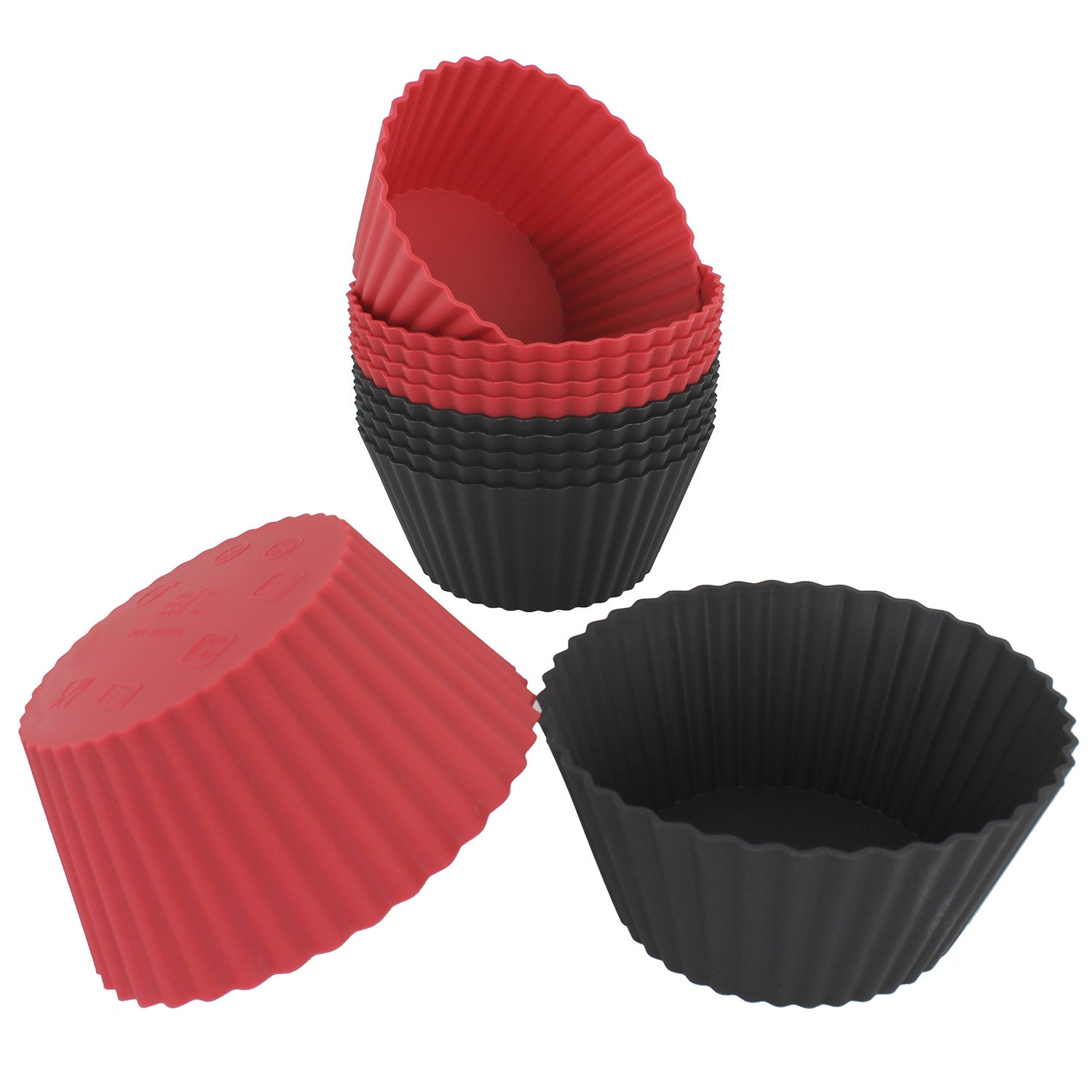 2 Pack Deep and Jumbo Muffin Tray,Round 7 Cup Silicone Cupcake