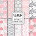 Floral Digital Paper: "PINK GRAY DAHLIAS" Floral wedding, girl's, romantic papers, with dahlias flower, for invites, cards, scrapbooking