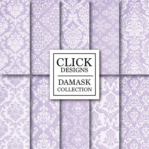 Damask Digital Paper: damask Lilac Digital Papers - Etsy