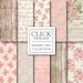 Shabby Chic Digital Paper: 'WOOD & LACE ROMANTIC' Floral romantic scrapbooking papers with roses, in pink, beige for wedding invites, carts