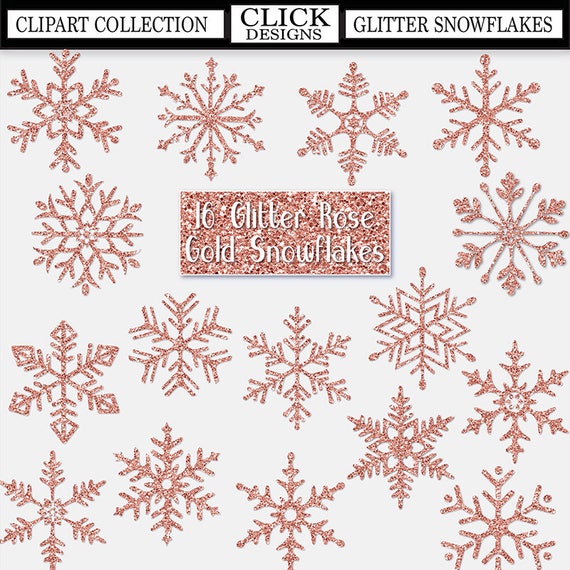 Silver Glitter Snowflakes Clipart. Digital Clip Art. Commercial & Personal  Use. Instant Download. Frozen Sparkly Winter Snowflakes Christmas 