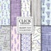 Shabby Chic Digital Paper: "SHABBY CHIC LAVENDER" Floral vintage scrapbook background, with lavender purple, lilac flowers, wood, linen