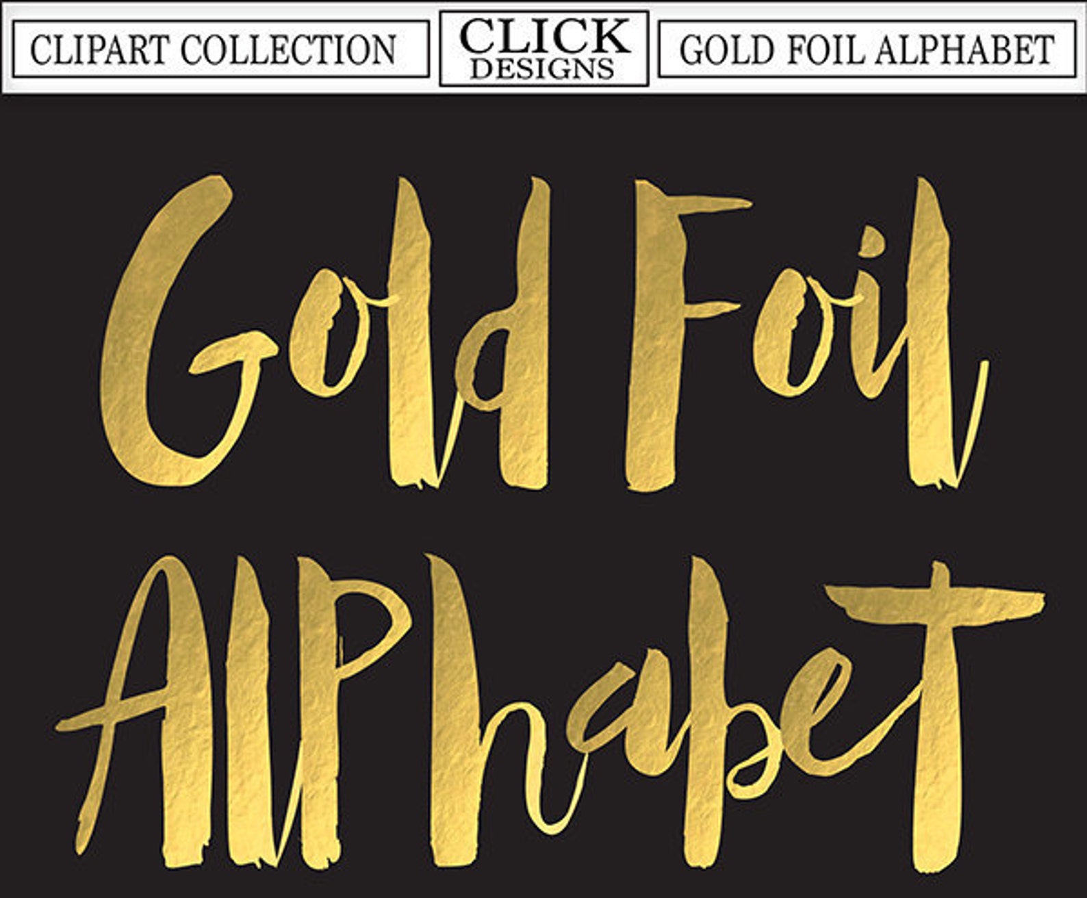 GOLD FOIL ALPHABET Digital Clipart Letters Numbers Symbols Etsy