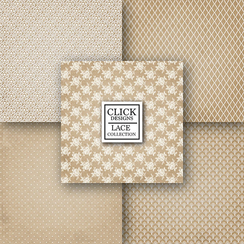Lace Digital Paper lace KRAFT Papers Scrapbook Etsy
