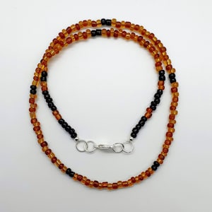 Brown Black Everyday Glass Bead Minimalist Necklace for Men