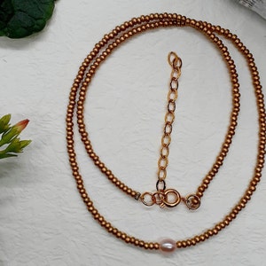 Petite Pink Freshwater Pearl Choker With Chain Extension