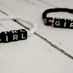 Custom Beaded Dirty Girl Stretch Bracelet- Fun D Girl Bracelet For Girl Party, Night Out, Birthday Bash, Bachelorette Party (12 each)