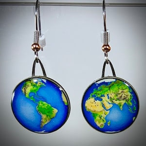 Planet Earth Earrings by Jabebo, Inspire Curiosity with cereal box cardboard