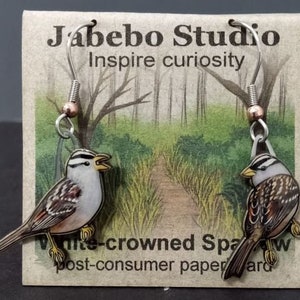 White-crowned Sparrow by Jabebo, Inspire Nature and Curiosity with Cereal box paperboard
